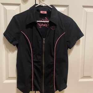 VINTAGE HARLEY DAVIDSON ZIP UP SHIRT